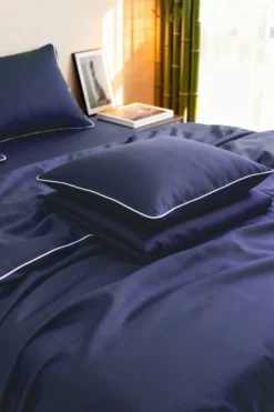 Bambusowa Poszewka z Bizą Granatowa