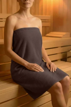 Bawełniany Damski Ręcznik Do Sauny SPA Pareo Brązowy
