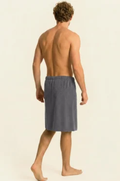 Bawełniany Męski Ręcznik Do Sauny SPA Kilt Szary