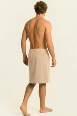 Bawełniany Męski Ręcznik Do Sauny SPA Kilt Beżowy