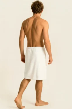 Bawełniany Męski Ręcznik Do Sauny SPA Kilt Biały