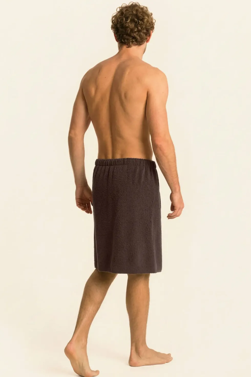 Bawełniany Męski Ręcznik Do Sauny SPA Kilt Brązowy