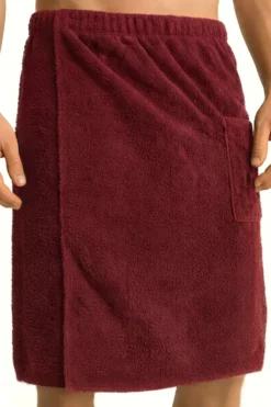 Bawełniany Męski Ręcznik Do Sauny SPA Kilt Bordowy
