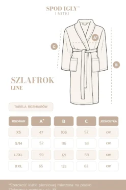 Bawełniany Szlafrok Frotte LINE Brązowy w Paski