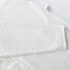 Bawełniany Szlafrok Kimono Gofer Wafel Uniseks Biały
