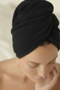 Bawełniany Turban Ręcznik Do Włosów SPA Czarny