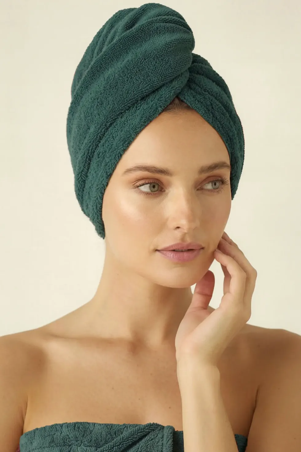 Bawełniany Turban Ręcznik Do Włosów SPA Butelkowy