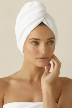 Bawełniany Turban Ręcznik Do Włosów SPA Biały