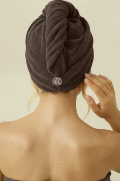 Bawełniany Turban Ręcznik Do Włosów SPA Brązowy