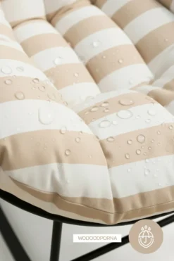 Fotel Ogrodowy Bujak dla 1 osoby 120 kg Pasy Beżowy