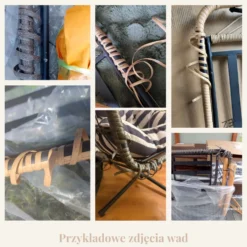 Fotel Ogrodowy Kokon dla 1 osoby 120 kg Pasy - OUTLET Beżowy