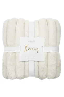 Gruby Futrzany Koc z Mikrofibry Bunny Kremowy