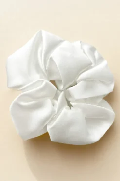 Gumka do Włosów z Jedwabiu Scrunchie Biały