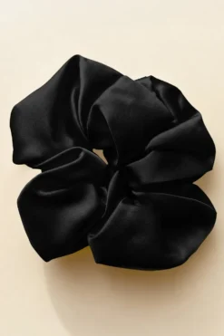 Gumka do Włosów z Jedwabiu Scrunchie Czarny