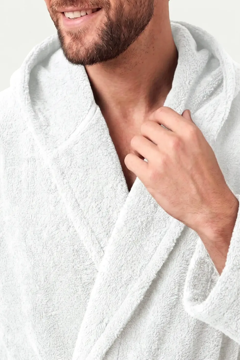 Hotelowy Szlafrok Z Kapturem Frotte 450 Biały