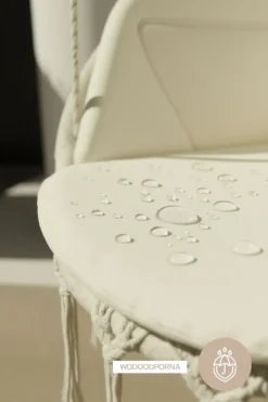 Huśtawka Boho z Makramy z Wodoodporną Poduszką 120 kg- OUTLET Beżowy