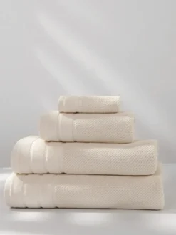 Jasno Ręcznik Bawełniany Loren z Aksamitną Bordiurą 550g/m2 Beżowy