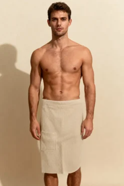 KILT Męski Ręcznik do Sauny SPA Wafel Beżowy
