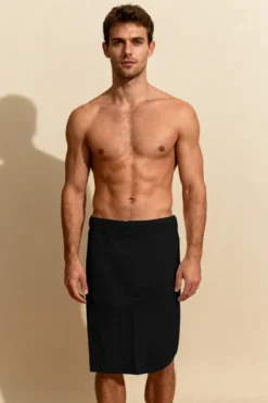 KILT Męski Ręcznik do Sauny SPA Wafel Czarny