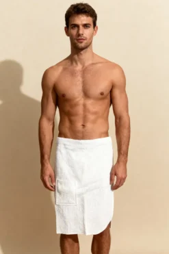 KILT Męski Ręcznik do Sauny SPA Wafel Biały