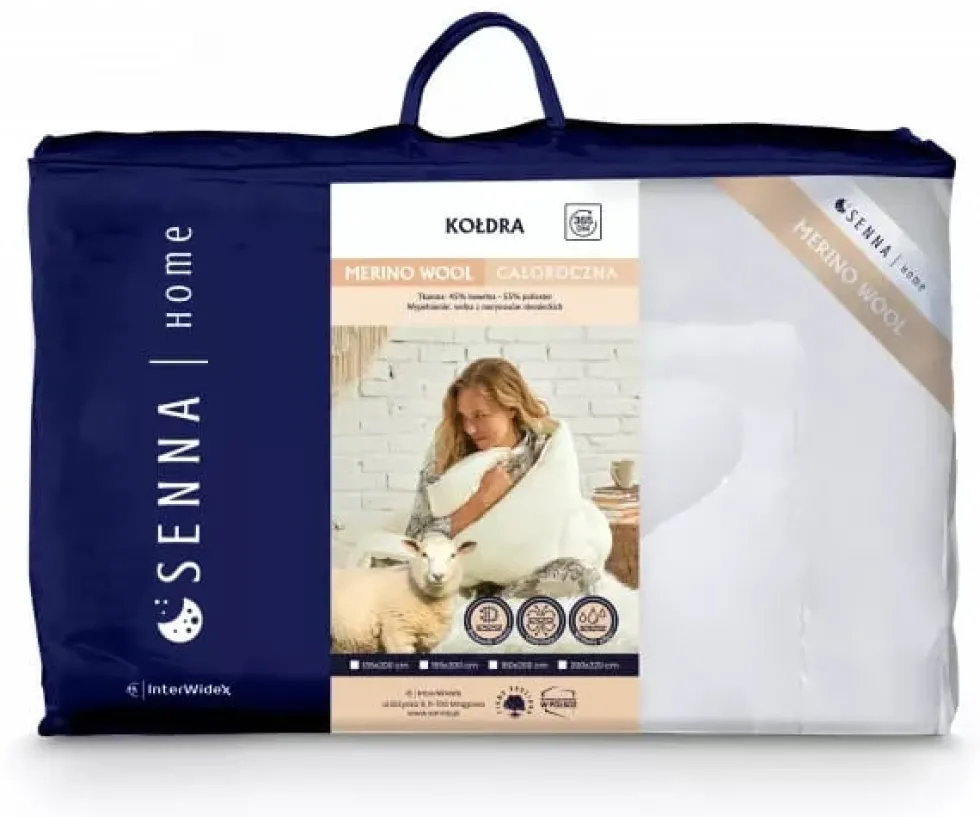 Kołdra Wełniana InterWidex MERINO WOOL Biały