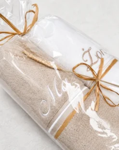 Komplet Ręczników MĄŻ ŻONA B+B Prezent na Ślub MINI