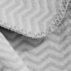 Komplet 2 szt. Szarych Bawełnianych Narzut na Fotel Cotton Cloud Zygzak
