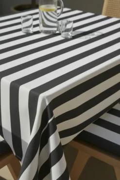 Obrus Ogrodowy Wodoodporny STRIPES Grafitowy