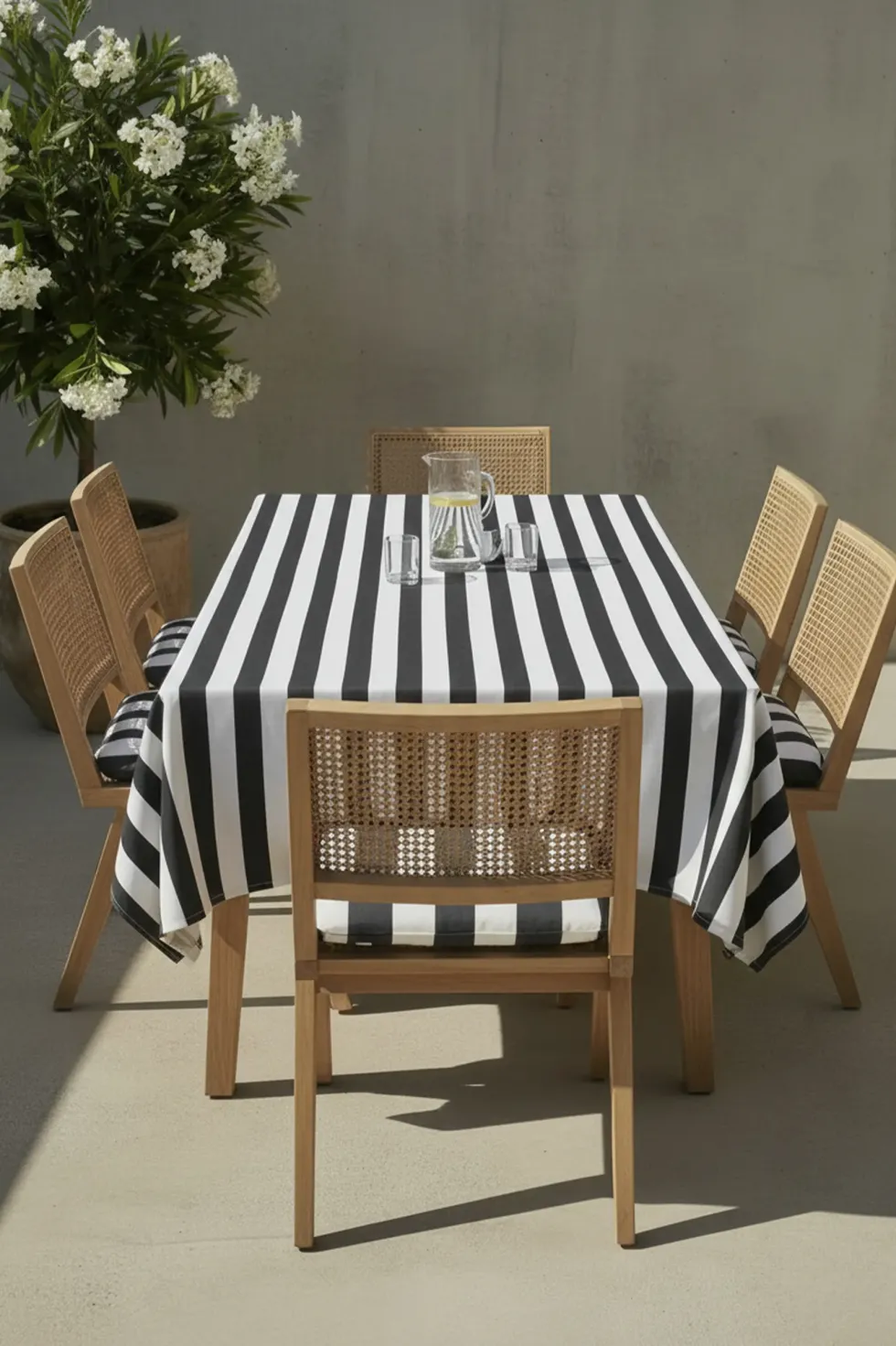 Obrus Ogrodowy Wodoodporny STRIPES Grafitowy