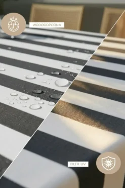 Obrus Ogrodowy Wodoodporny STRIPES Grafitowy