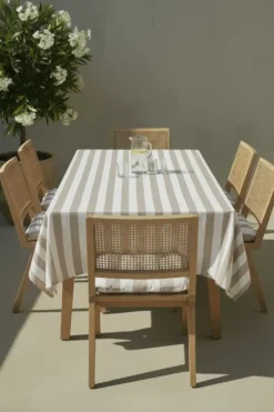 Obrus Ogrodowy Wodoodporny STRIPES Beżowy