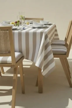 Obrus Ogrodowy Wodoodporny STRIPES Beżowy