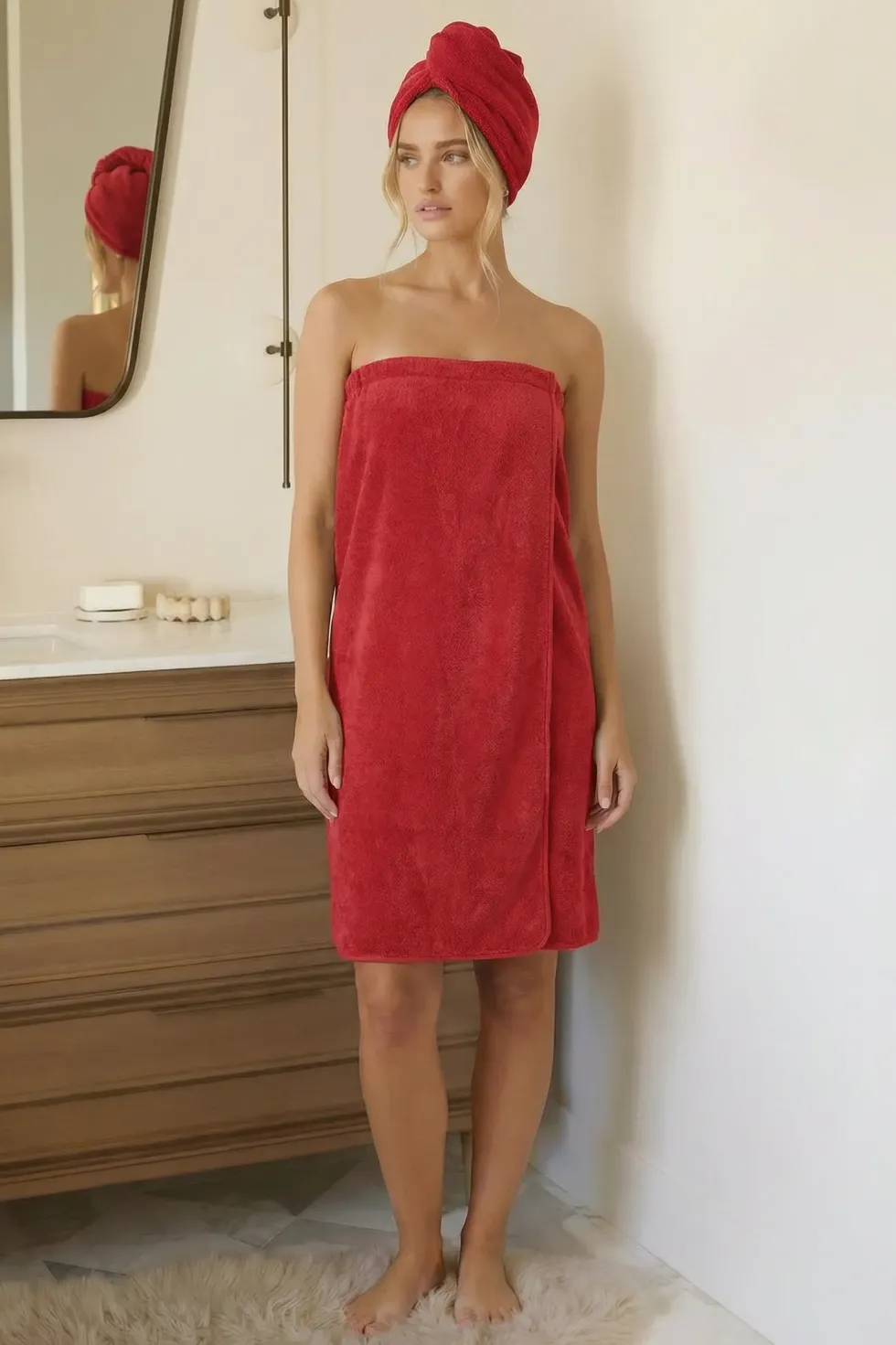 Pareo Damski Ręcznik do Sauny SPA ACTIVE Czerwony