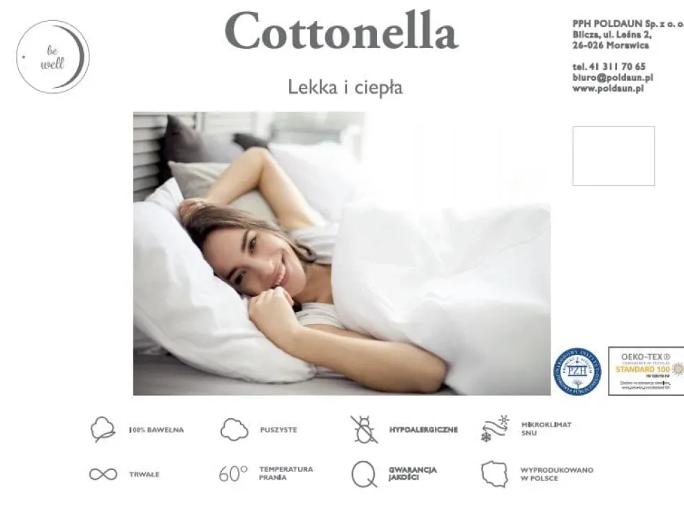 Pikowana Poduszka Antyalergiczna Cottonella Poldaun