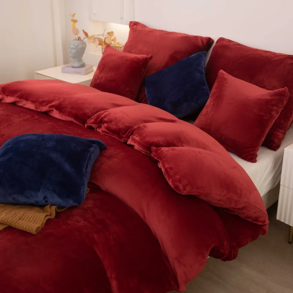 Pościel MIŚ Z Mikrofibry Cozy Bordowy