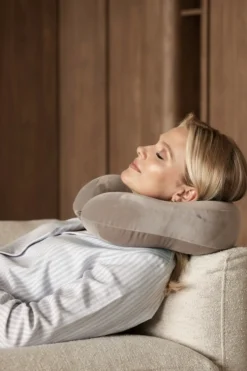 Poduszka Podróżna Rogal Kołnierz z Pianki Termoplastycznej Ciemny Beż