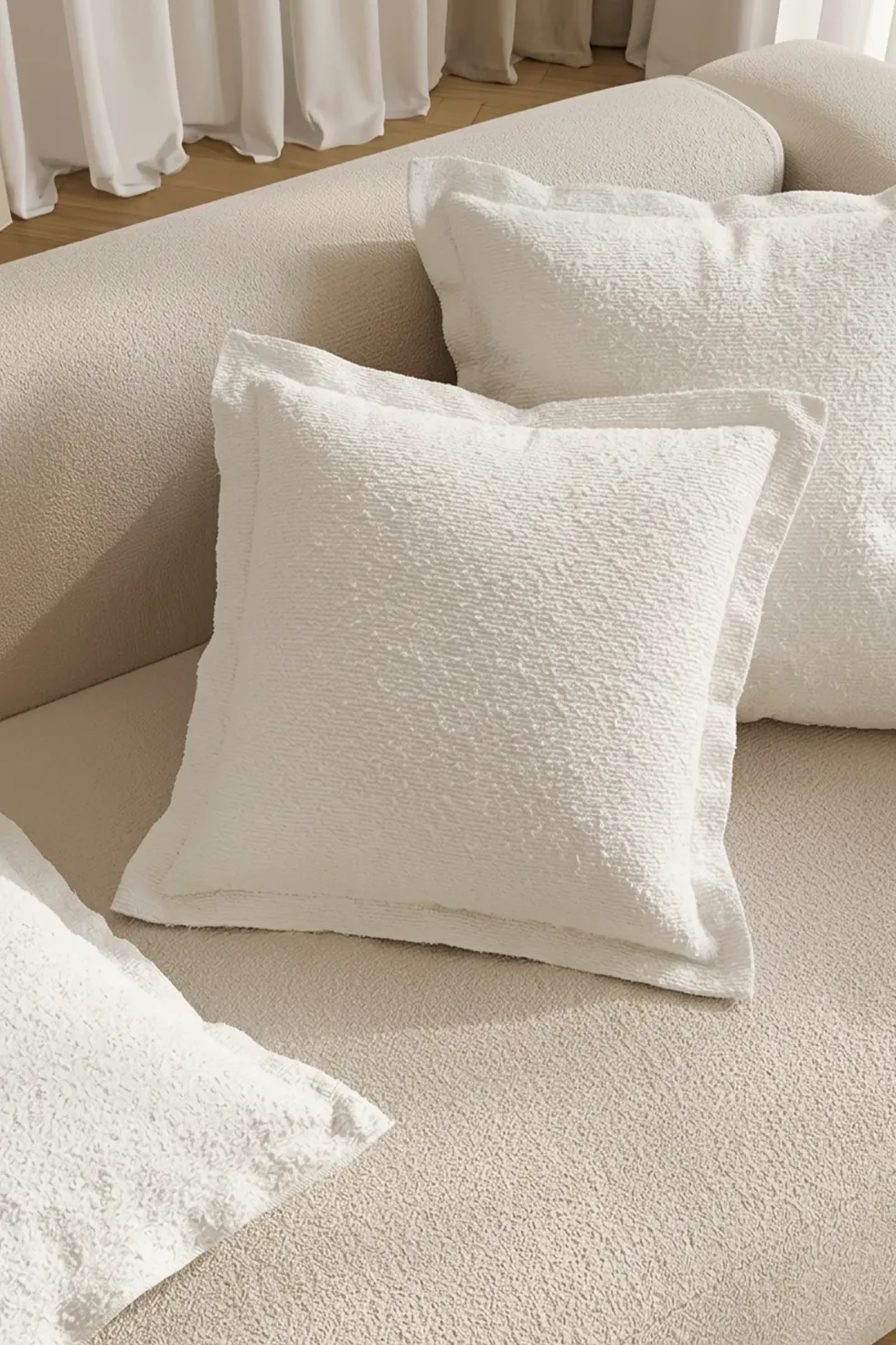 Poszewka Dreamy Boucle Kremowy