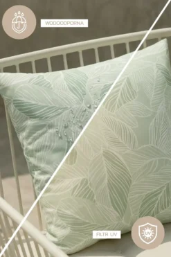 Poszewka Ogrodowa GAIA Leaf Szałwiowy