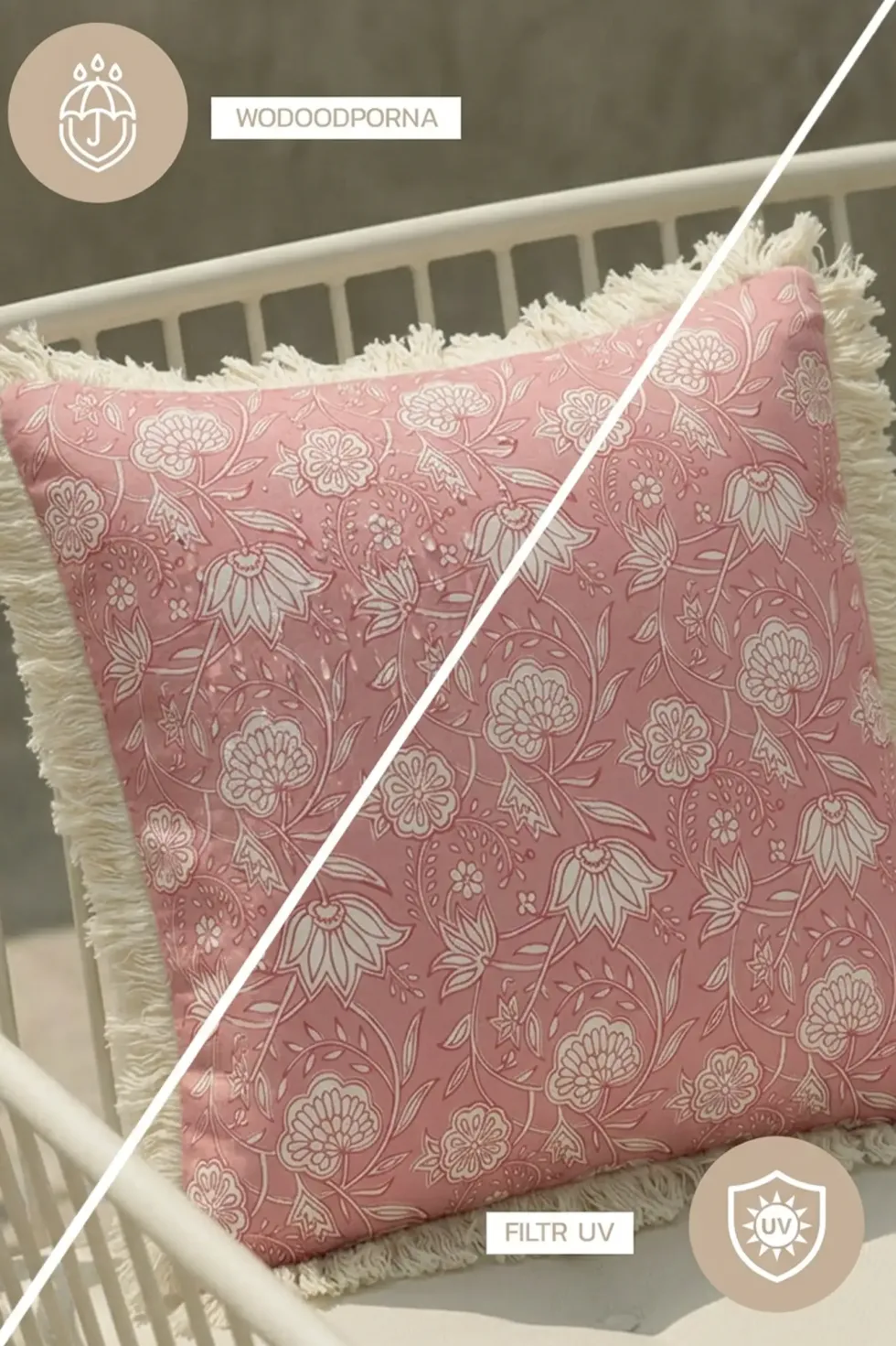 Poszewka Ogrodowa GAIA Pink Flower Różowy