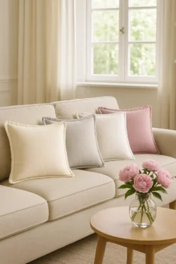 Poszewka Velvetowa Do Zasłony SOFT Kremowy