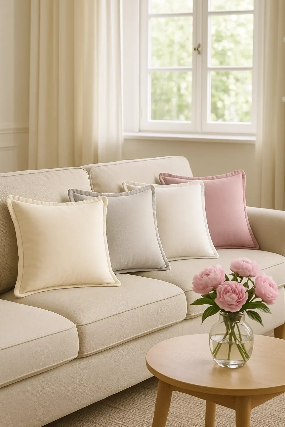 Poszewka Velvetowa Do Zasłony SOFT Biały