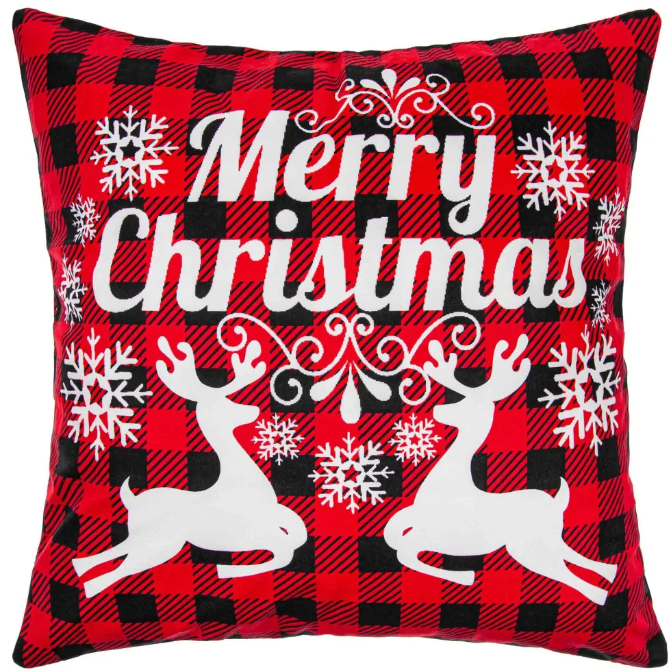 Poszewka Świąteczna MERRY KRATKA Czerwony