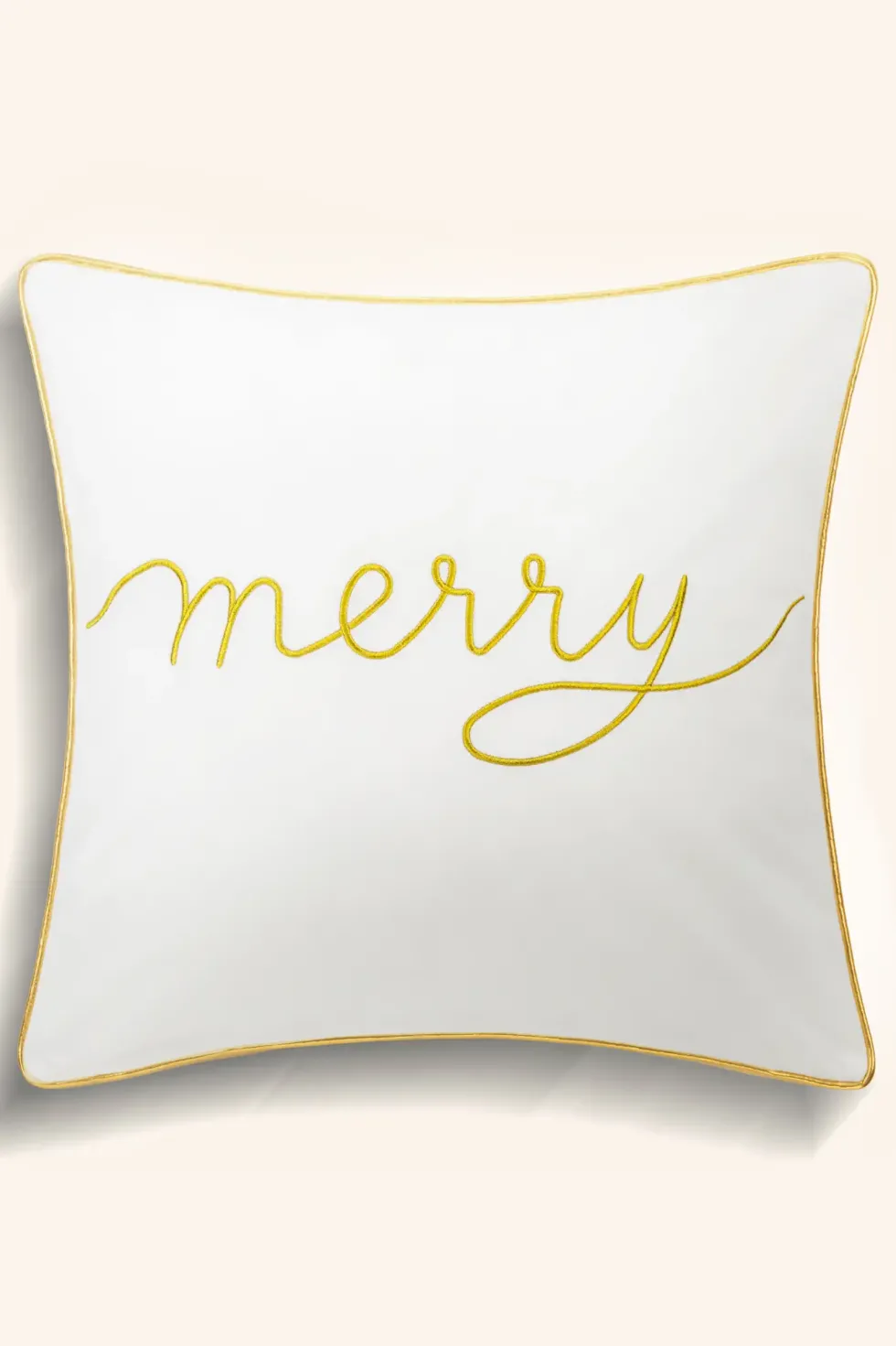 Poszewka Świąteczna MERRY z weluru Biały