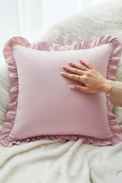 Poszewka z Satyny Bawełnianej do Pościeli Ruffy Premium Pudrowy