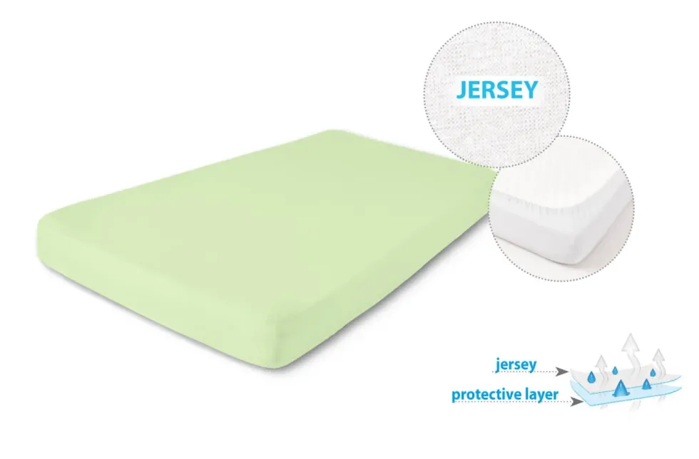 prześcieradło nieprzemakalne z gumką jersey Zielony