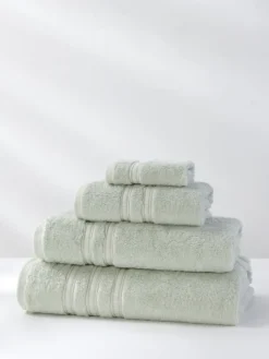 Ręcznik Bambusowy Harmony ze Srebrną Bordiurą 600g/m2 Szałwiowy