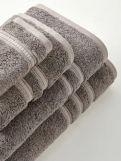 Ręcznik Bambusowy Harmony ze Srebrną Bordiurą 600g/m2 Szary