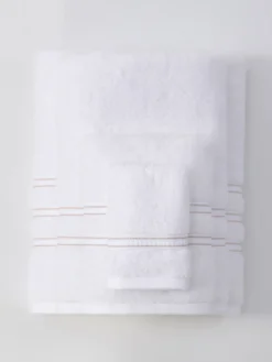 Ręcznik Bambusowy Harmony ze Złotą Bordiurą 600g/m2 Biały