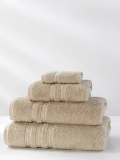 Ręcznik Bambusowy Harmony ze Złotą Bordiurą 600g/m2 Beżowy