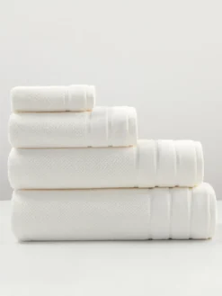 Ręcznik Bawełniany Loren z Aksamitną Bordiurą 550g/m2 Biały